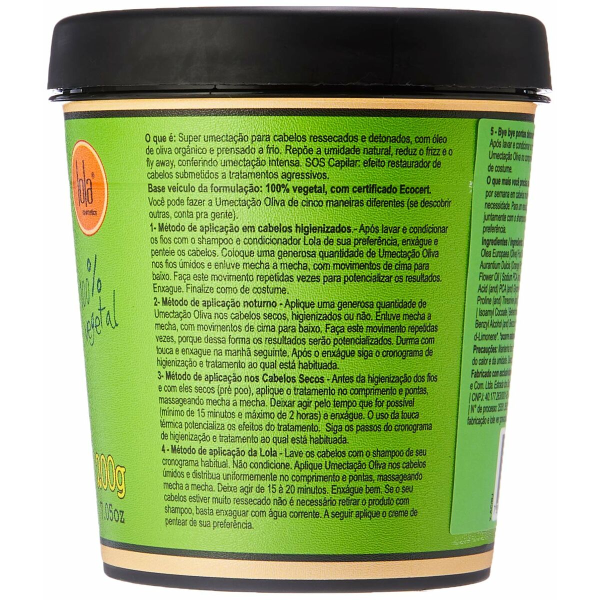 Hårmaske Lola Cosmetics Olive 200 g